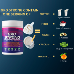 Gro Strong Multi-Age Protein Supplement with Prebiotic Fiber & Vitamins (500g) - Image 7