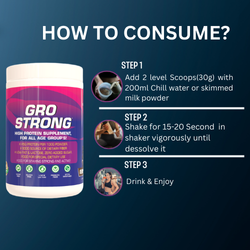 Gro Strong Multi-Age Protein Supplement with Prebiotic Fiber & Vitamins (500g) - Image 8