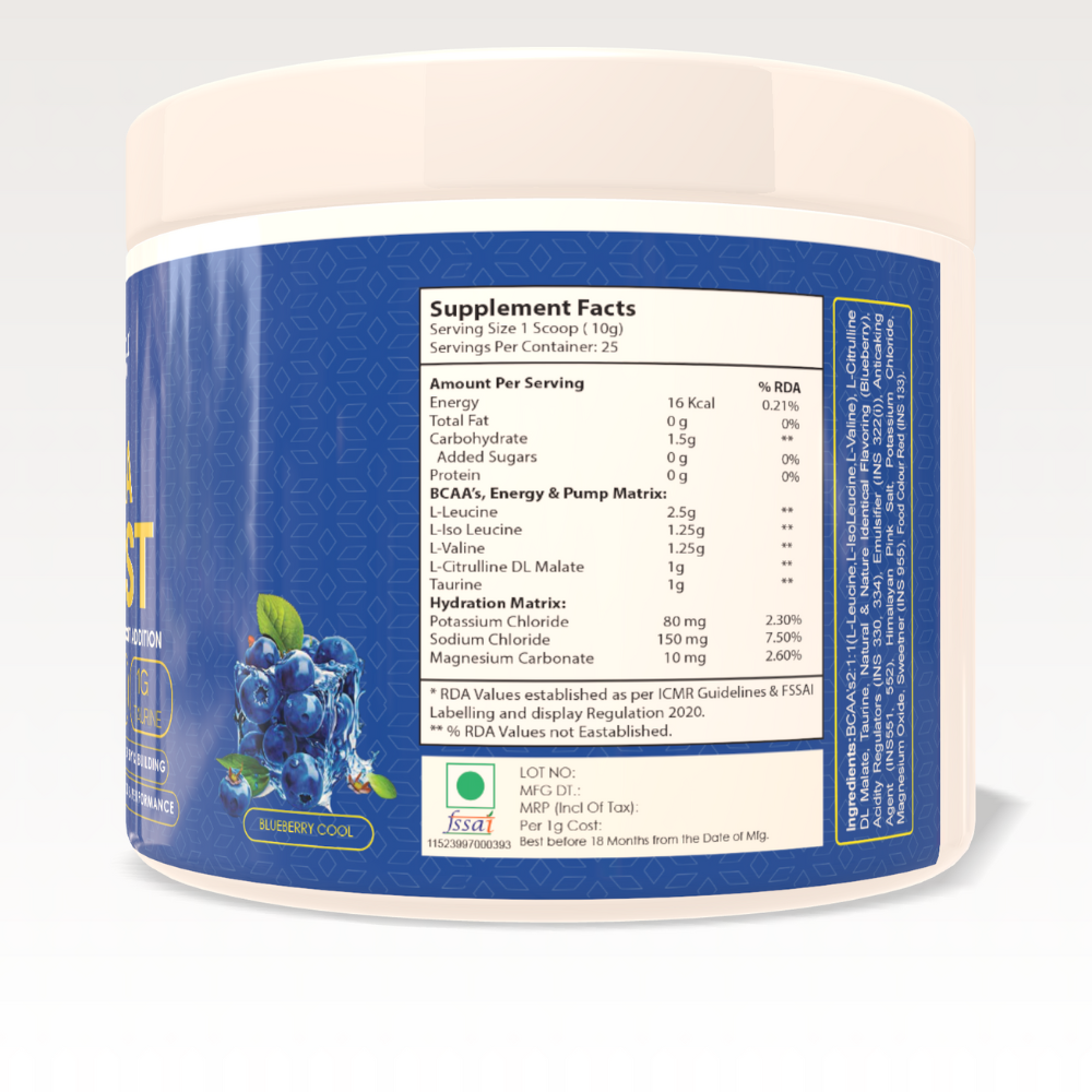 BCAA Blast – 2:1:1 Amino Acid Formula with Citrulline & Taurine - Image 3