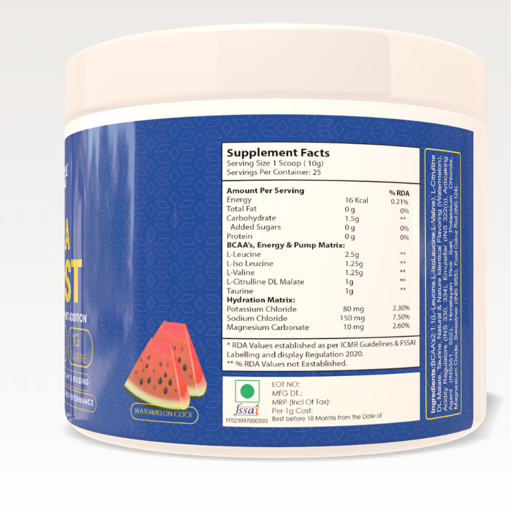 BCAA Blast – 2:1:1 Amino Acid Formula with Citrulline & Taurine - Image 4