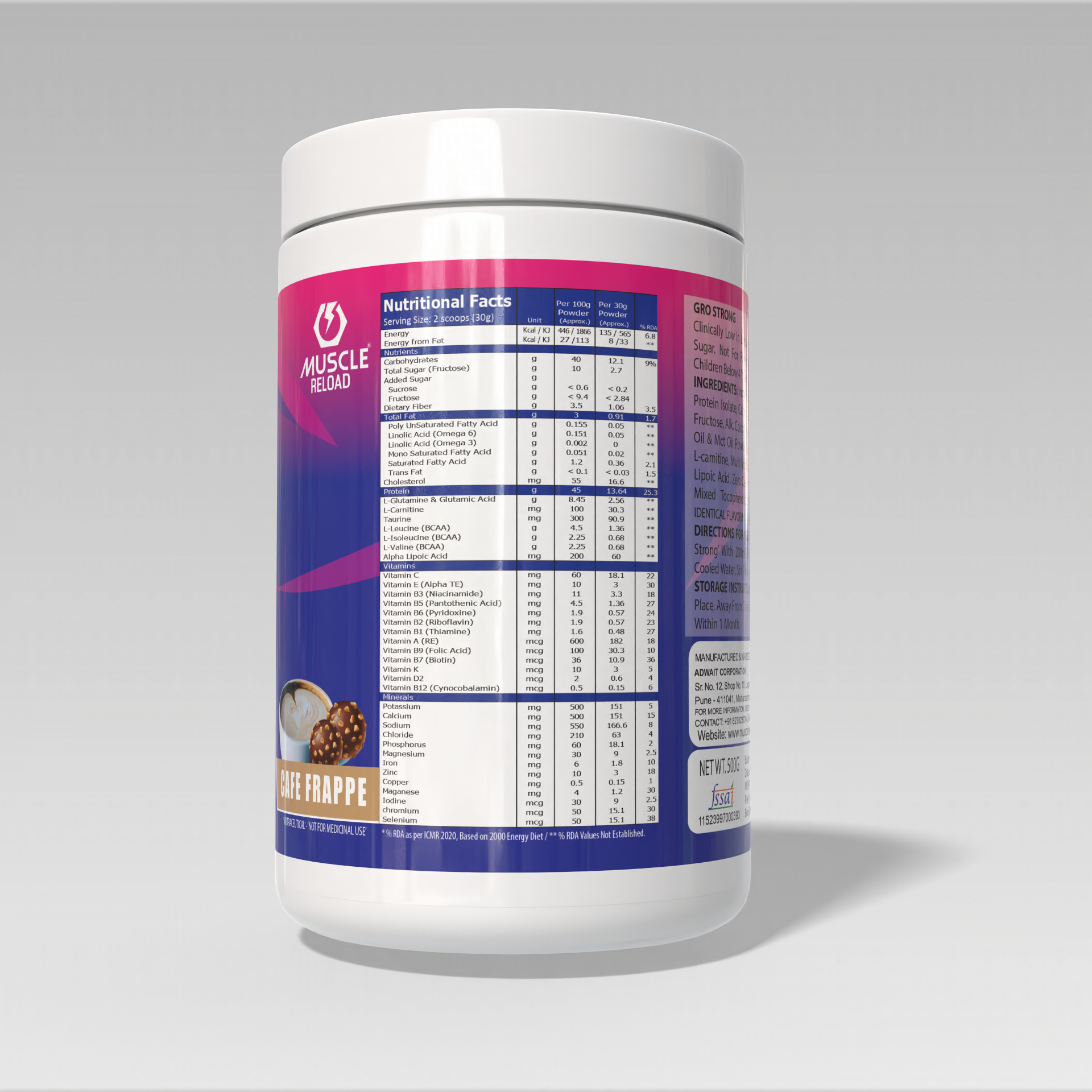 Gro Strong Multi-Age Protein Supplement with Prebiotic Fiber & Vitamins (500g) - Image 3