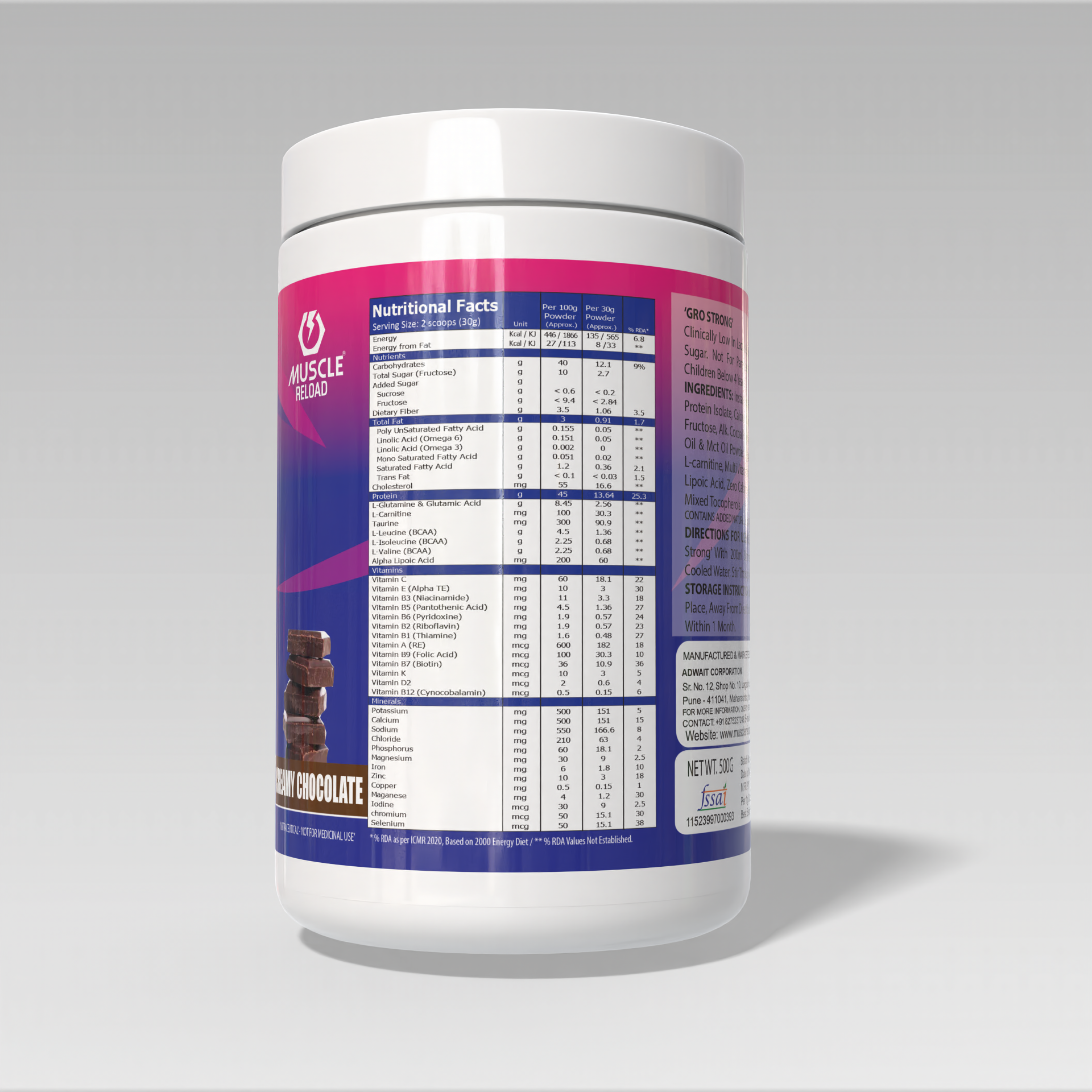 Gro Strong Multi-Age Protein Supplement with Prebiotic Fiber & Vitamins (500g) - Image 10