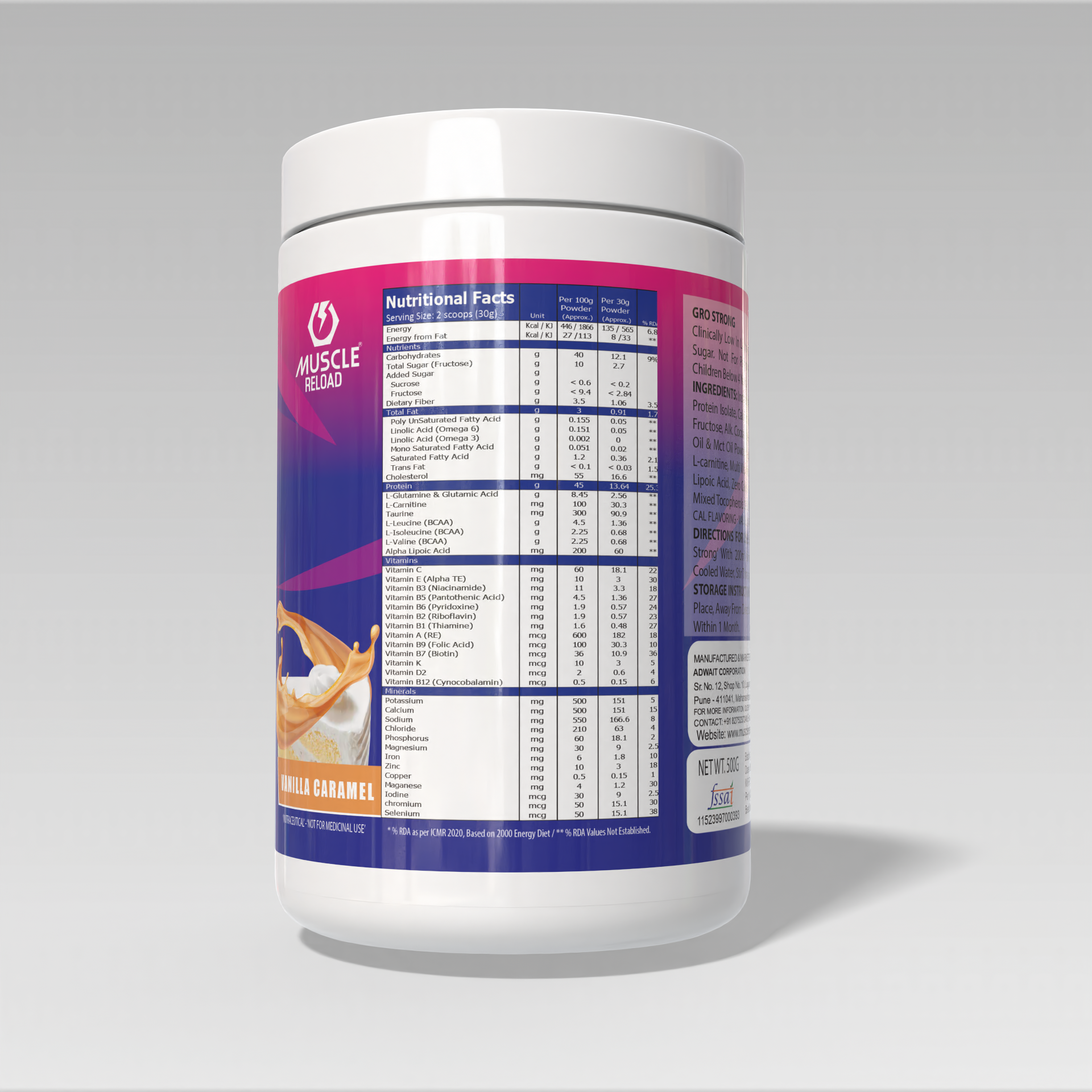Gro Strong Multi-Age Protein Supplement with Prebiotic Fiber & Vitamins (500g) - Image 11