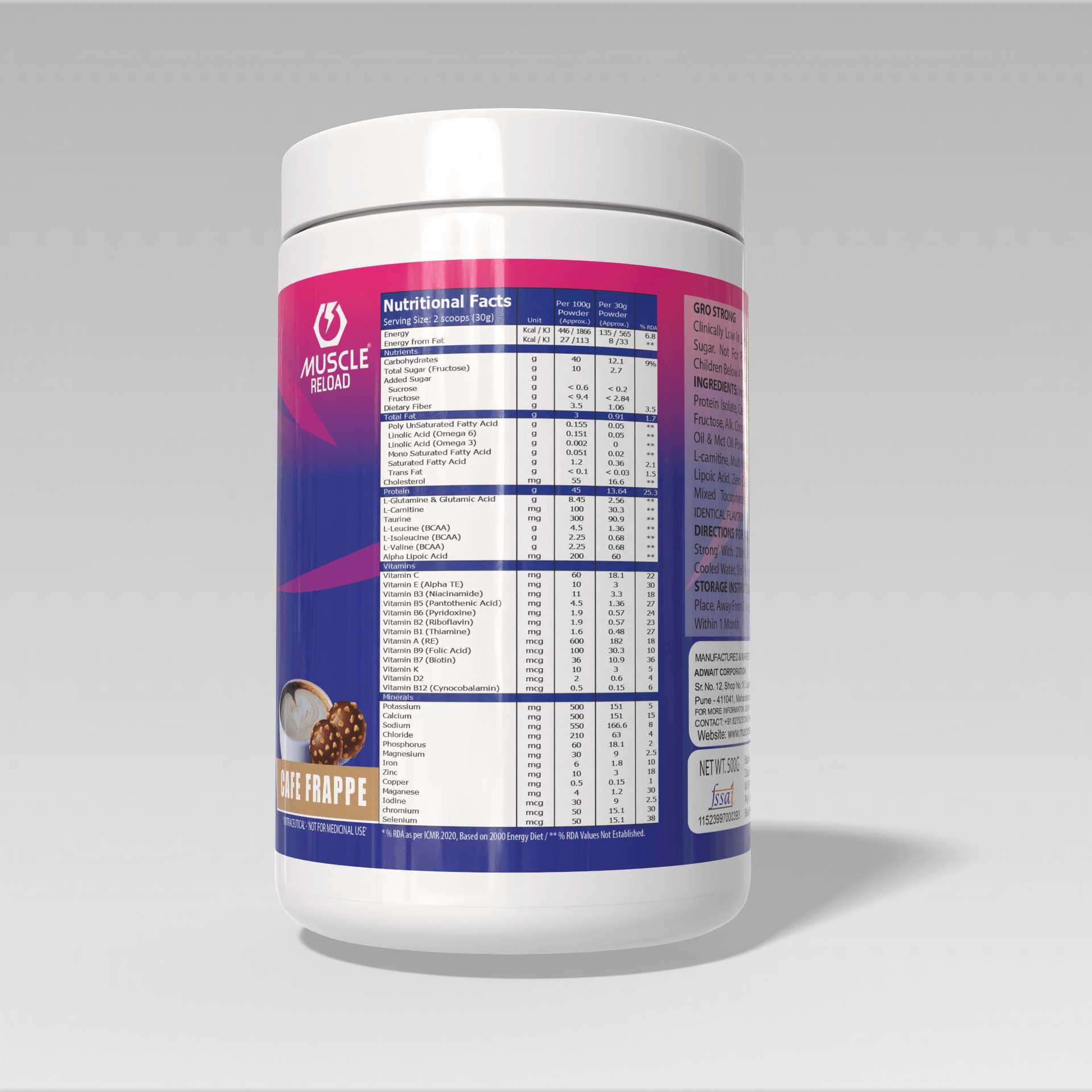 Gro Strong Multi-Age Protein Supplement with Prebiotic Fiber & Vitamins (500g) - Image 12